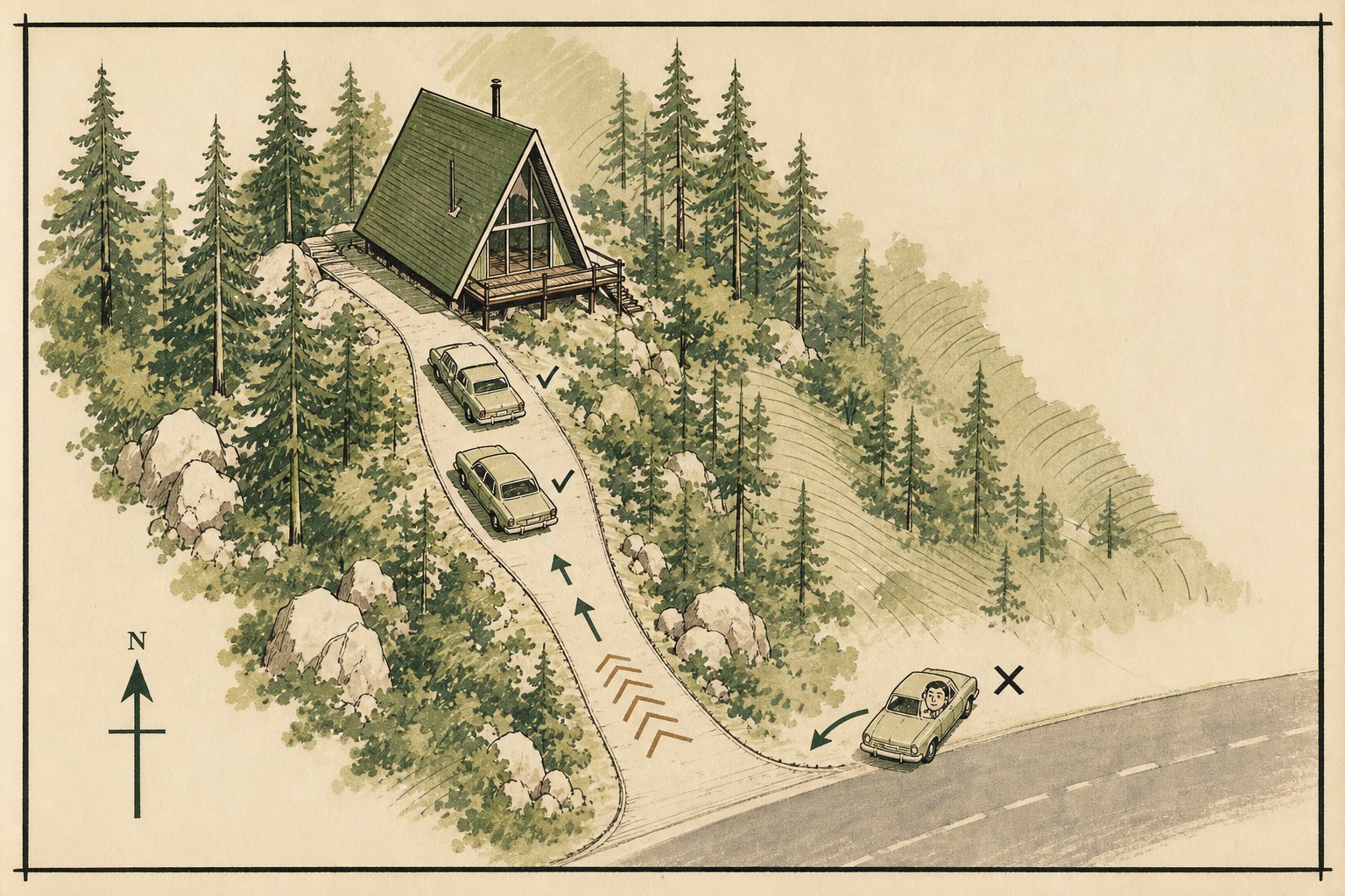 TWO CARS. DRIVEWAY diagram